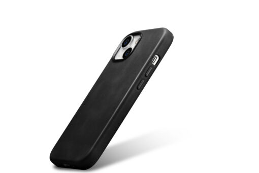 iPhone 15 PLUS umbris iCarer Oil Wax Premium Leather MagSafe nahast must 4