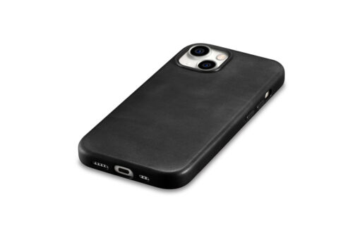 iPhone 15 PLUS umbris iCarer Oil Wax Premium Leather MagSafe nahast must 8