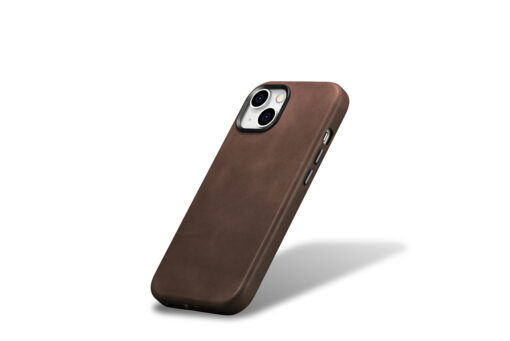 iPhone 15 PLUS umbris iCarer Oil Wax Premium Leather MagSafe nahast pruun 3