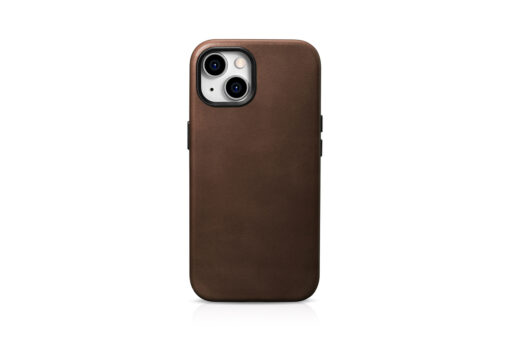 iPhone 15 PLUS umbris iCarer Oil Wax Premium Leather MagSafe nahast pruun