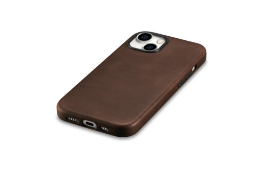 iPhone 15 PLUS umbris iCarer Oil Wax Premium Leather MagSafe nahast pruun 8