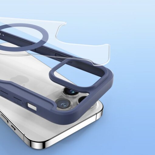 iPhone 15 PRO MAX kaaned DUX DUCIS Skin X Pro Folio MagSafe silikoonist ja kunstnahast sinine 9