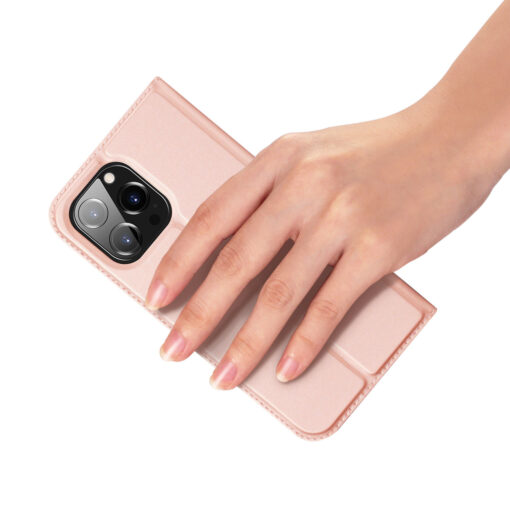 iPhone 15 PRO MAX kaaned Dux Ducis Skin Pro kunstnahast roosa 5