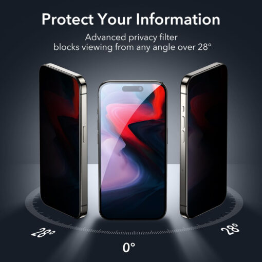 iPhone 15 PRO MAX kaitseklaas privaatsusfiltriga ESR Tempered Glass Privacy 5