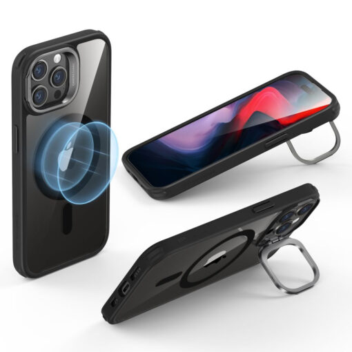 iPhone 15 PRO MAX umbris ESR Classic Kickstand Halolock Magsafe plastikust taguse ja silikoonist raamiga must 4