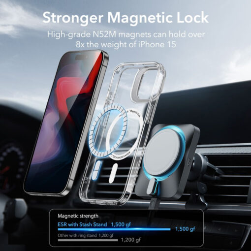 iPhone 15 PRO MAX umbris ESR Classic Kickstand Halolock Magsafe plastikust taguse ja silikoonist raamiga tan 7