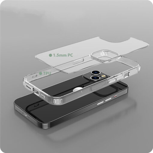 iPhone 15 PRO MAX umbris Flexair Hybrid plastikust taguse ja silikoonist raamiga labipaistev 4
