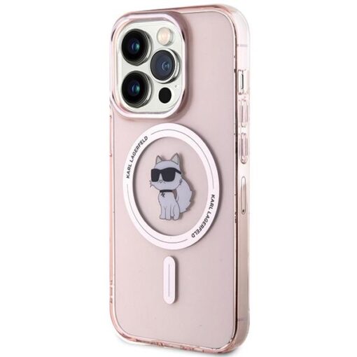 iPhone 15 PRO MAX umbris Karl Lagerfeld IML Choupette MagSafe silikoonist roosa 1