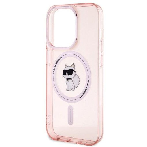 iPhone 15 PRO MAX umbris Karl Lagerfeld IML Choupette MagSafe silikoonist roosa 5
