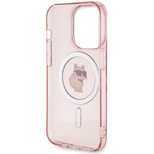 iPhone 15 PRO MAX umbris Karl Lagerfeld IML Choupette MagSafe silikoonist roosa 6