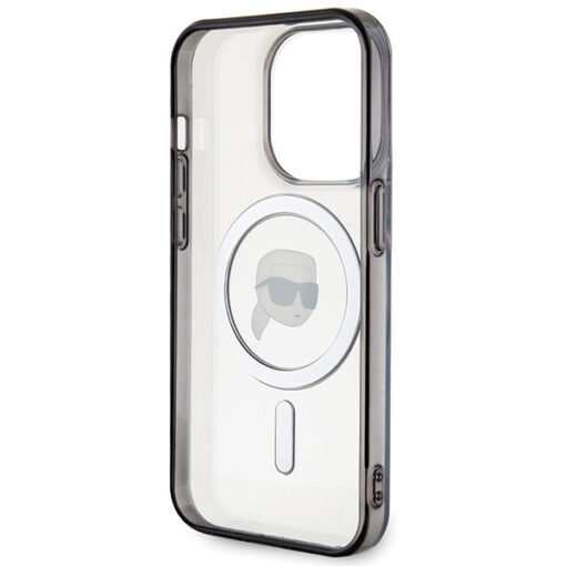 iPhone 15 PRO MAX umbris Karl Lagerfeld KLHMP15XHKHNOTK kunstnahast taguse ja silikoonist raamiga 6