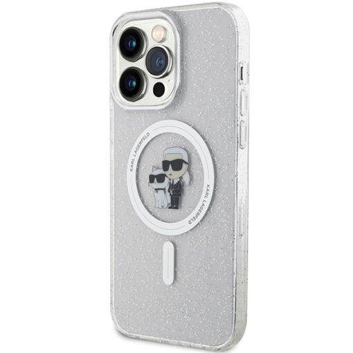iPhone 15 PRO MAX umbris Karl Lagerfeld KarlChoupette Glitter MagSafe silikoonist labipaistev 1