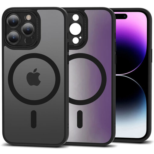 iPhone 15 PRO MAX umbris MagMat Cam MagSafe plastikust taguse ja silikoonist raamiga must