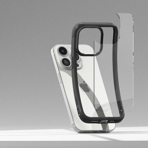 iPhone 15 PRO MAX umbris Ringke Fusion Bold plastikust taguse ja silikoonist raamiga must 5