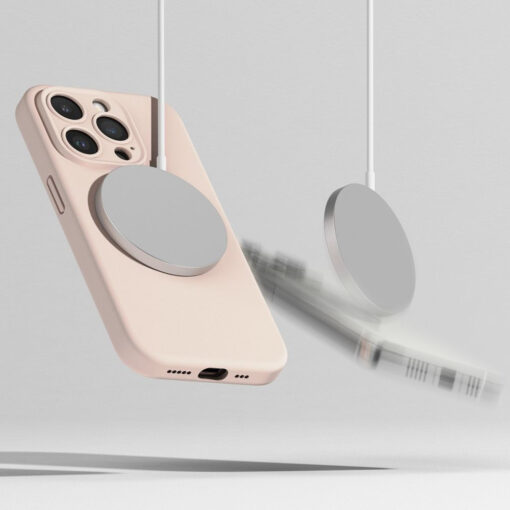 iPhone 15 PRO MAX umbris Ringke Silicone Magnetic MagSafe silikoonist roosa 5