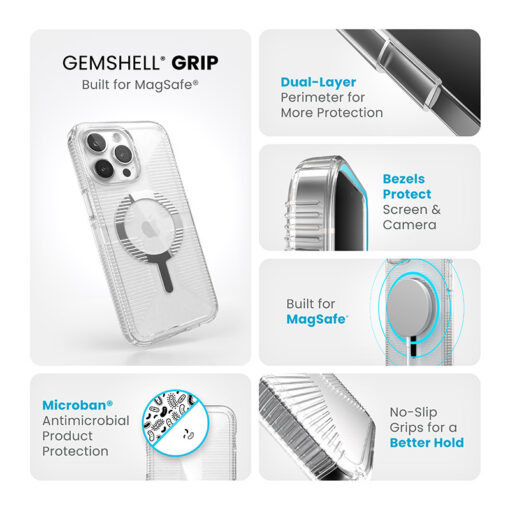 iPhone 15 PRO MAX umbris Speck Gemshell Grip MagSafe plastikust taguse ja silikoonist raamiga labipaistev 10