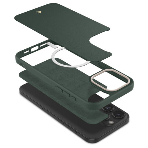 iPhone 15 PRO MAX umbris Spigen Cyrill Kajuk Mag MagSafe oko nahast taguse ja silikoonist raamiga roheline 8
