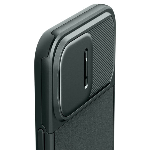 iPhone 15 PRO MAX umbris Spigen Optik Armor Mag MagSafe plastikust taguse ja silikoonist raamiga roheline 8