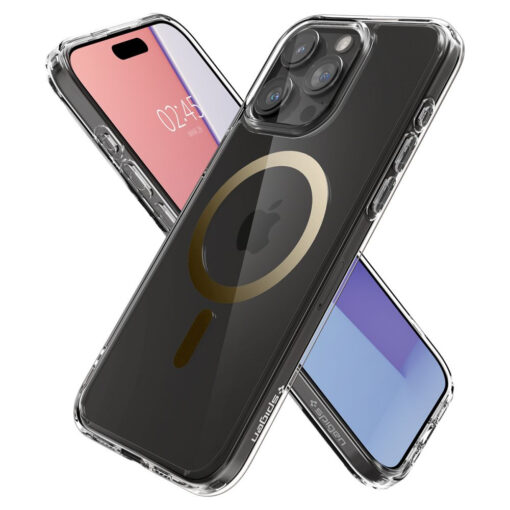 iPhone 15 PRO MAX umbris Spigen Ultra Hybrid Mag MagSafe plastikust taguse ja silikoonist raamiga kuldne 7