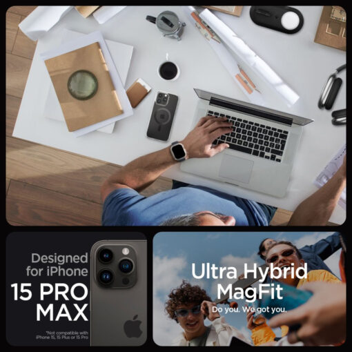 iPhone 15 PRO MAX umbris Spigen Ultra Hybrid Mag MagSafe plastikust taguse ja silikoonist raamiga labipaistev 9