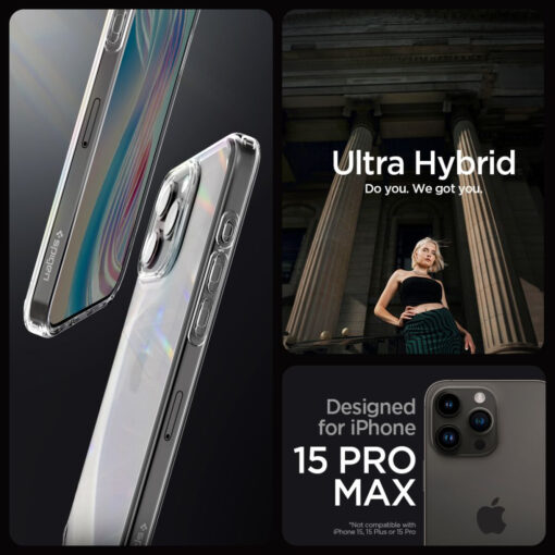iPhone 15 PRO MAX umbris Spigen Ultra Hybrid plastikust taguse ja silikoonist raamiga labipaistev 9