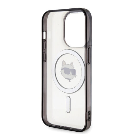 iPhone 15 PRO umbris Karl Lagerfeld KLHMP15LHCHNOTK kunstnahast taguse ja silikoonist raamiga 6