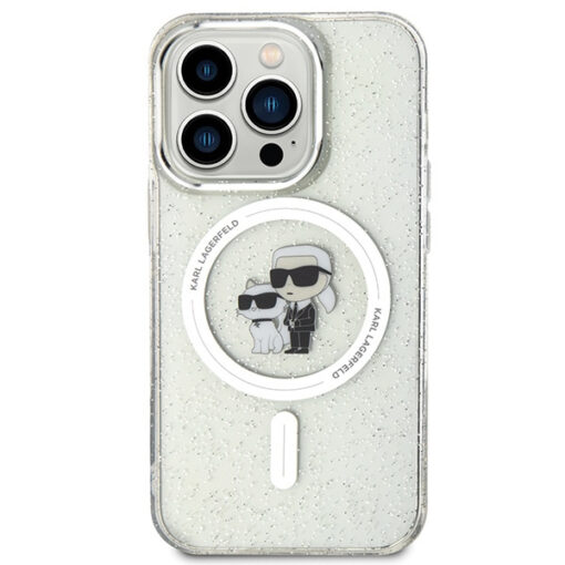 iPhone 15 PRO umbris Karl Lagerfeld KarlChoupette Glitter MagSafe silikoonist labipaistev 2