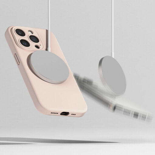 iPhone 15 PRO umbris Ringke Silicone Magnetic MagSafe silikoonist roosa 5