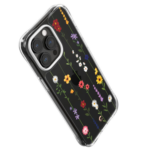 iPhone 15 PRO umbris Spigen Cyrill Cecile plastikust taguse ja silikoonist raamiga lilledega 6