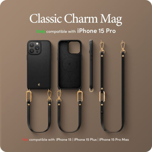 iPhone 15 PRO umbris Spigen Cyrill Classic Charm Mag MagSafe oko nahast taguse ja silikoonist raamiga must 16