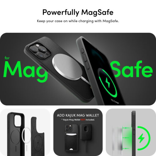 iPhone 15 PRO umbris Spigen Cyrill Kajuk Mag MagSafe oko nahast taguse ja silikoonist raamiga must 11