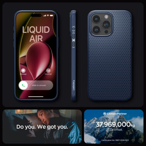 iPhone 15 PRO umbris Spigen Liquid Air silikoonist sinine 14