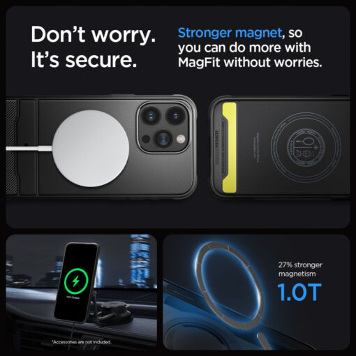 iPhone 15 PRO umbris Spigen Rugged Armor Mag MagSafe plastikust taguse ja silikoonist raamiga must 13