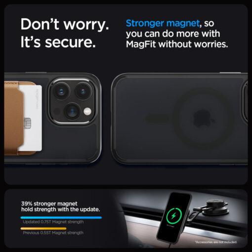 iPhone 15 PRO umbris Spigen Ultra Hybrid Mag MagSafe plastikust taguse ja silikoonist raamiga must 12