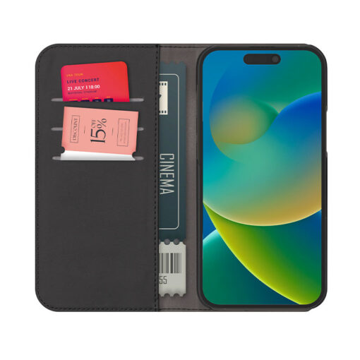 iPhone 15 kaaned PURO Wallet Detachable 2w1 oko nahast taguse ja silikoonist raamiga must 2