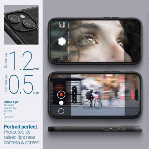 iPhone 15 umbris Caseology Parallax Mag MagSafe plastikust taguse ja silikoonist raamiga must 12