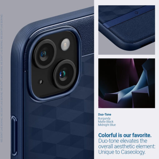 iPhone 15 umbris Caseology Parallax Mag MagSafe plastikust taguse ja silikoonist raamiga sinine 10
