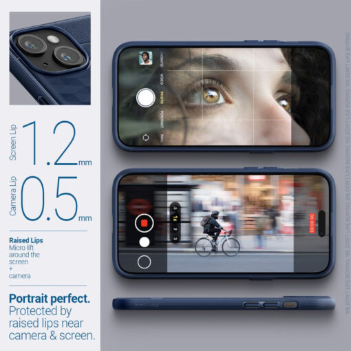 iPhone 15 umbris Caseology Parallax Mag MagSafe plastikust taguse ja silikoonist raamiga sinine 12