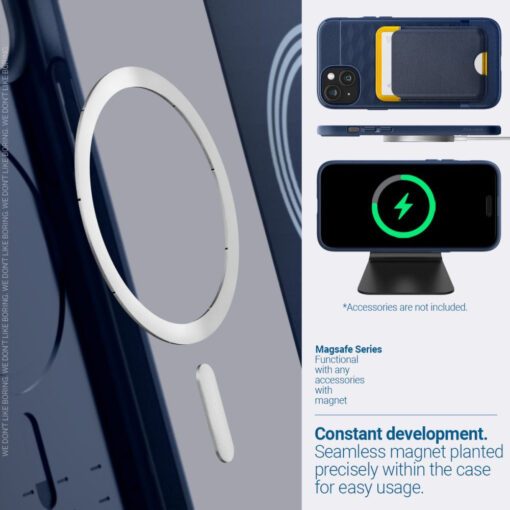 iPhone 15 umbris Caseology Parallax Mag MagSafe plastikust taguse ja silikoonist raamiga sinine 13
