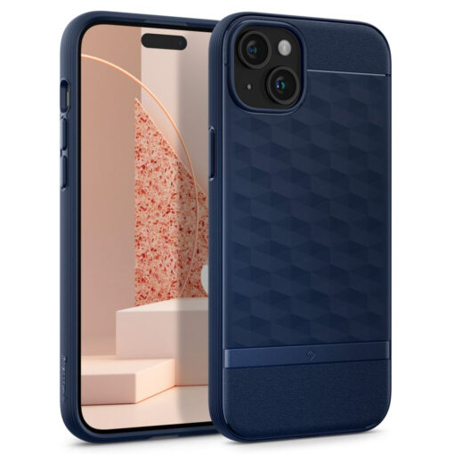 iPhone 15 umbris Caseology Parallax Mag MagSafe plastikust taguse ja silikoonist raamiga sinine