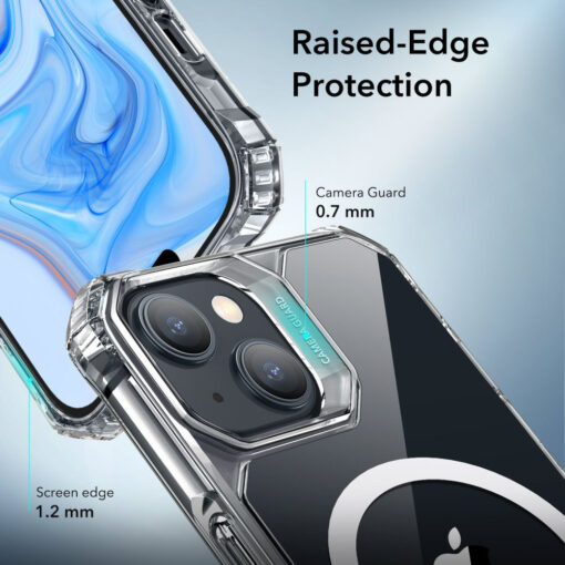 iPhone 15 umbris ESR Air Armor Halolock MagSafe plastikust taguse ja silikoonist raamiga labipaistev 4