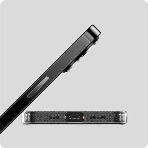 iPhone 15 umbris Flexair Hybrid plastikust taguse ja silikoonist raamiga labipaistev 3