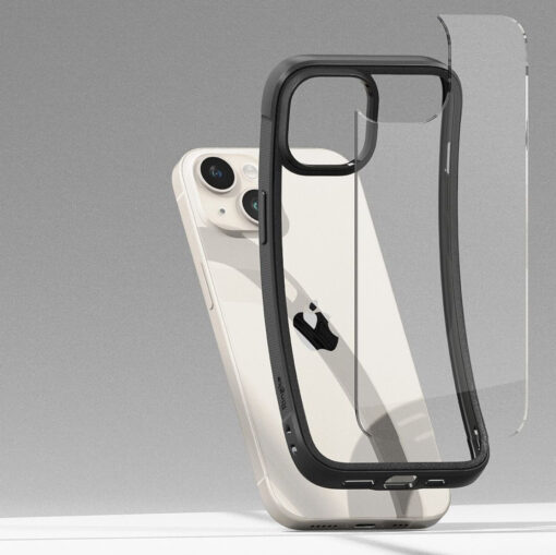 iPhone 15 umbris Ringke Fusion Bold plastikust taguse ja silikoonist raamiga must 7