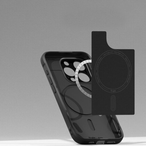 iPhone 15 umbris Ringke Onyx Magnetic MagSafe plastikust taguse ja silikoonist raamiga must 8
