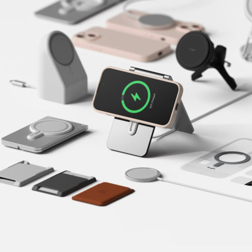 iPhone 15 umbris Ringke Silicone Magnetic MagSafe silikoonist roosa 4