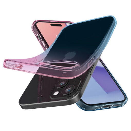 iPhone 15 umbris Spigen Liquid Crystal silikoonist roosa 5