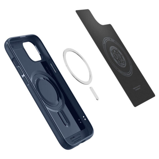 iPhone 15 umbris Spigen Mag Armor MagSafe plastikust taguse ja silikoonist raamiga sinine 7