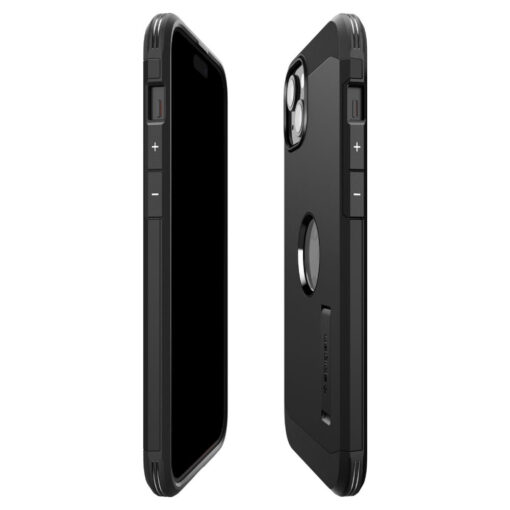 iPhone 15 umbris Spigen Tough Armor Mag MagSafe plastikust taguse ja silikoonist raamiga must 8