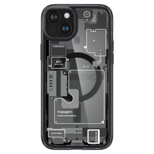 iPhone 15 umbris Spigen Ultra Hybrid Mag MagSafe plastikust taguse ja silikoonist raamiga Zero One 1