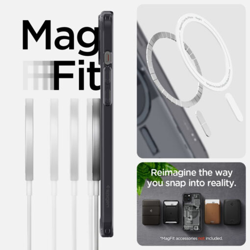 iPhone 15 umbris Spigen Ultra Hybrid Mag MagSafe plastikust taguse ja silikoonist raamiga Zero One 12